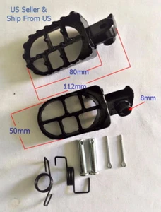 Foot pegs Fit Honda CRF50 70 CRF100 XR50R & Pit bikes/ Dirt bikes ATV "Black - Picture 1 of 4