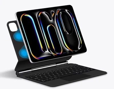 Magic Keyboard for iPad Air M2,Pro M4 2024 MODELS ONLY Cover Magnetic Case BLACK - Image 1 of 4