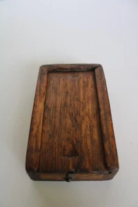 Antique Primitive 19th Century Small Divided Oak Wood Slide Box (5") - Picture 1 of 19