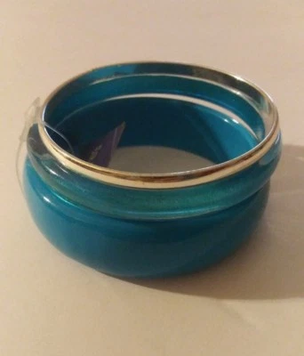 Juego de 3 brazaletes Claire's - azul y plata - brazaletes - plástico y metal Foto 1 de 3