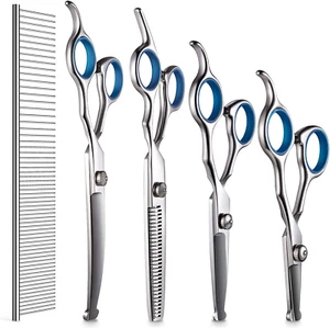 Dog Grooming Scissors Set, Safety round Blunt Tip Grooming Tools, Professional C - Picture 1 of 12