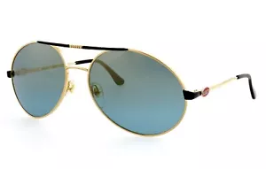 New Vintage BUGATTI 65837 58mm Gold Oval Aviator Sunglasses France Unisex - Picture 1 of 7