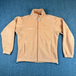 Columbia Jacket Womens Medium Orange Full Zip Fleece Sweater Long Sleeve Zipper - Picture 1 of 12