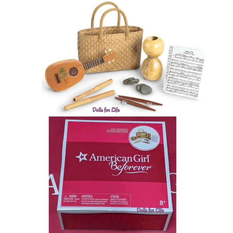 American Girl Nanea Hula Implements Ukulele Gourd Music Bag