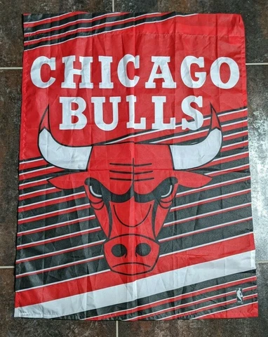 Vintage 1990's Chicago Bulls Wall Banner Flag Pennant NBA Jordan Rare! Cover