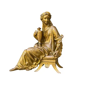 Antique French Gilded Spelter Statue, Allegory of Commerce, Prosperity, 19th - Picture 1 of 10
