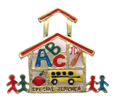 Broche de bate de béisbol Apple ABC autobús escolar broche regalo para maestros especiales caja de regalo Foto 1 de 2