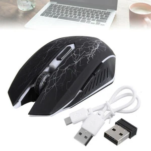 Wireless LED USB Maus wiederaufladbar Kabellose Mouse PC Gamer Laptop Funkmaus Z - Bild 1 von 10