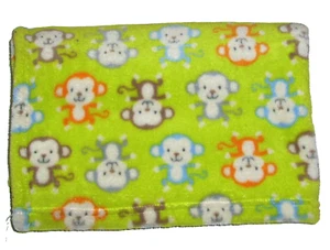 Baby Gear Monkey Blanket Green Orange Blue Gray Brown Security Lovey 30x40 - Picture 1 of 2