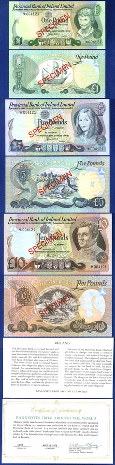 IRELAND £1 5 10 POUND SPECIMEN SET - NO RESERVE! - Image 1 of 1