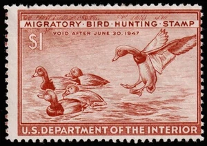 United States Hunting Permit Stamp Scott RW13 (1946) Mint H F, CV $25-30.00 C - Picture 1 of 1