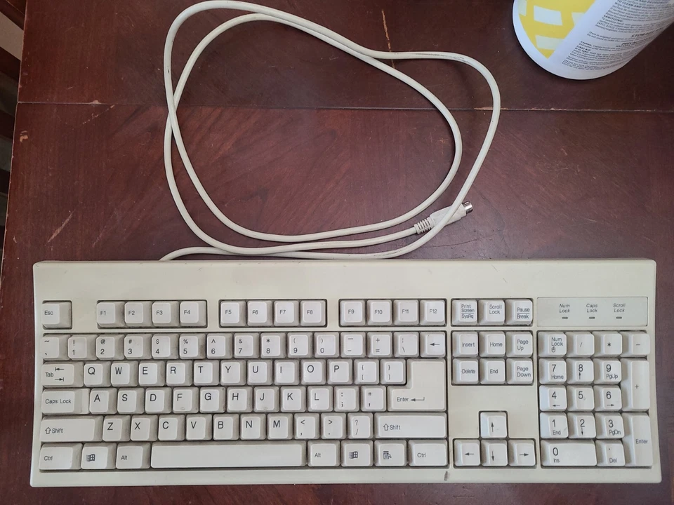 Vintage Chicony KB 2961 Mechanical Keys Keyboard Typing White Office Pc Computer - Image 1 of 4