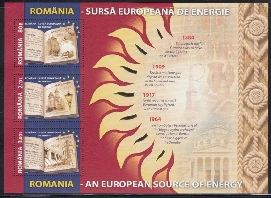 RUMANÍA Fuente Europea de Energía MNH Hoja de recuerdo Foto 1 de 1