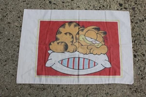 Federa cuscino ONE Sleeping Garfield bianca misura 20x26" vintage 1978 cotone vintage - Foto 1 di 4