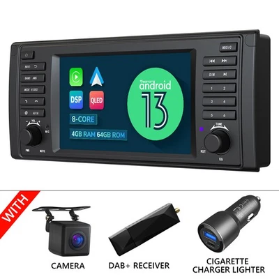 DAB+Für BMW E39 8Core Android 13 6+64 Autoradio CarPlay GPS Navi Navigation WiFi - Bild 1 von 4