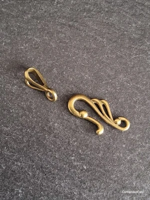 Sets of Hook and Eye Antique Bronze Alloy Clasps Hook 25x12mm Eye 16x3mm UK - Image 1 of 4