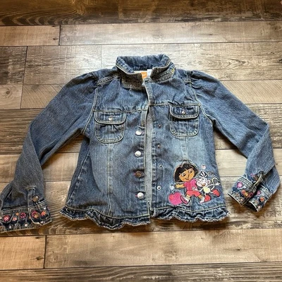 Chaqueta vaquera Dora The Explorer Nickelodeon para niños talla 7 Y2K Foto 1 de 4