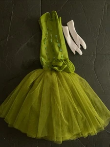 Abito vestito moda bambola 16" Gene Tonner Alex Madame Alexander verde e guanti - Foto 1 di 7