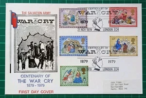1979 Christmas Historic Relics War Cry Salvation Army FDC London EC4 Pmk - Picture 1 of 2