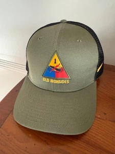 Army Black Knights Nike 1st Armored Division Old Ironsides Adjust99 Hat West Pt - Bild 1 von 5