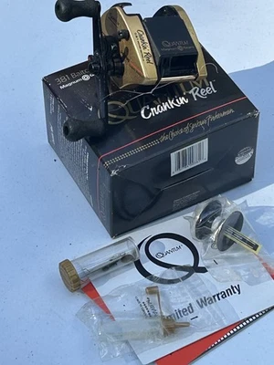 Vtg  Quantum 381 DynaMag Baitcast Reel Casting Mag w/box & more - Image 1 of 4