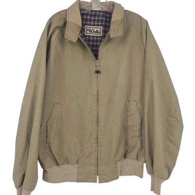 Vintage WALLS Khaki Plaid Lined Cotton workwear Bomber Jacket XXL Heritage 3800z - Image 1 of 4
