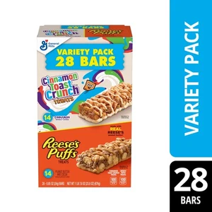 Reese's Puffs Cinnamon Toast Crunch Cereal Bars Variety Pack 28 Ct Snack Bars US - Picture 1 of 6