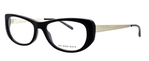 Nuevo BURBERRY B2168 3001 51mm Negro Plata Gafas de Gato Monturas Italia - Imagen 1 de 7