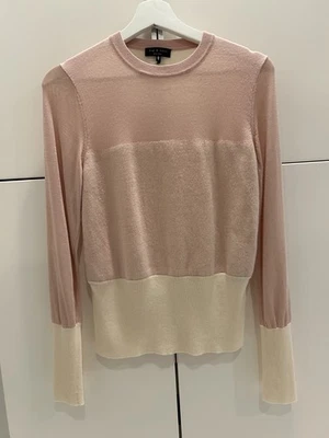 Rag & Bone Marissa Mixed-Media Crew Neck Sweater size Medium Pink Women's - Image 1 of 4