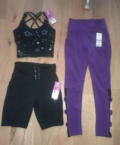 POP FIT Leggings Shorts Sport Bra Size S NEW - Picture 1 of 4