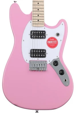 Squier Sonic Mustang HH Solidbody Electric Guitar - Flash Pink - Image 1 of 4