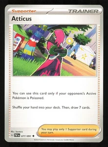 Atticus 077/091 Regular Near Mint Pokemon TCG S&V Paldean Fates PAF - Picture 1 of 1