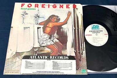 🔥FOREIGNER "Head Games" DJ PROMO 1st US Pressing w/timing strip inner sleeve - Image 1 of 4