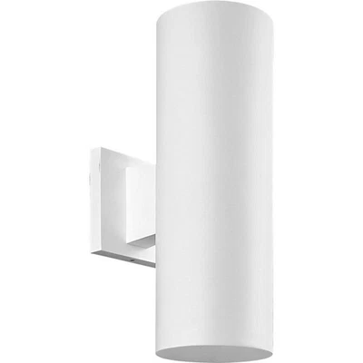 Modern 14 Inch White Outdoor Wall Sconce Cylinder Light Fixture E26 Bulb Comp... - Image 1 of 4