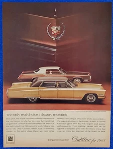 1968 CADILLAC FLEETWOOD BROUGHAM & ELDORADO ORIGINAL VINTAGE PRINT AD BY GM - Picture 1 of 1