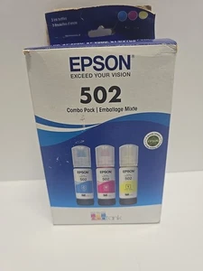 Epson T502520-S 502 Butelki z atramentem Combo Pack (cyjan, purpurowy, żółty) 2026 - Zdjęcie 1 z 10
