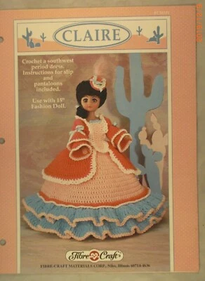 Claire - Fibre Craft FCM331 - Crocheted Outfit for 15" Fashion Doll - Image 1 of 2