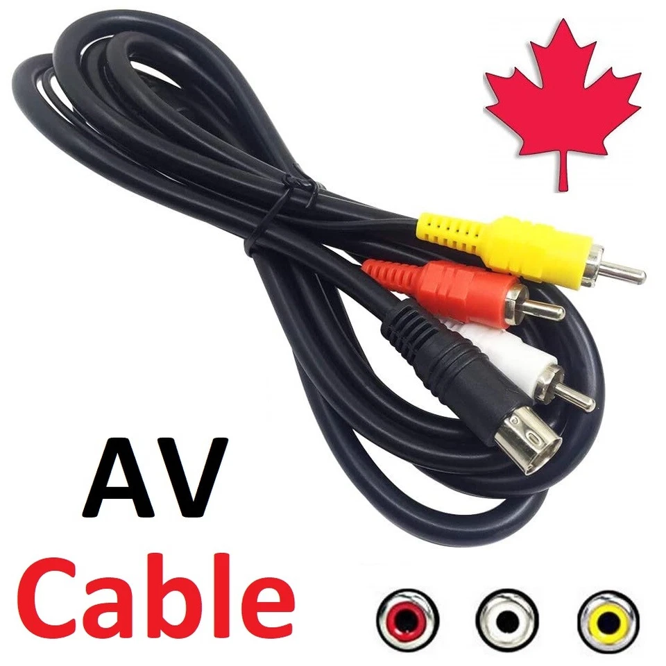 RCA AV Composite Audio Video Cable Connection Cord For Sega Genesis 2 & 3 - Image 1 of 4