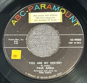 Paul Anka – You Are My Destiny / When I Stop Loving You - 7" 45 RPM - Imagen 1 de 5