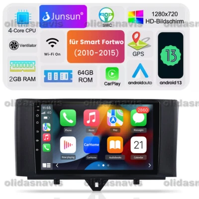 Android 13 Autoradio Für Smart Fortwo 451 2010-2015 GPS Navi Carplay WIFI 2+64GB - Bild 1 von 4