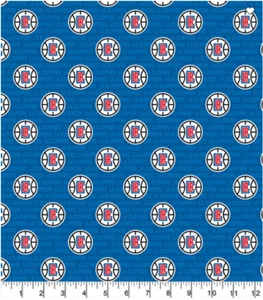 NBA Los Angeles Clippers Ditsy City Print Cotton Fabric by the Yard - Picture 1 of 1