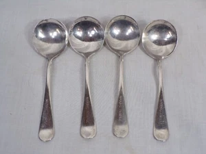 Vtg Wm Rogers & Son Set of 4 Masonic Temple Round Bowl Soup Spoons 5" - Picture 1 of 3