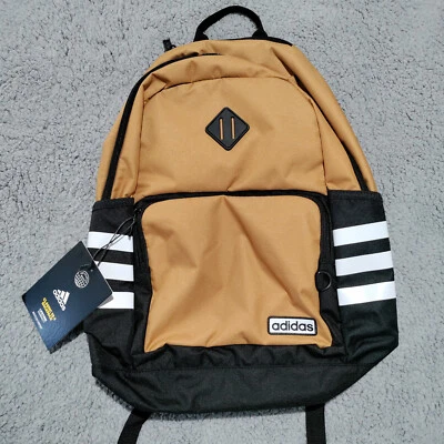 Mochila unissex para laptop Adidas Classic 3S 4 Mesa marrom/preto/branco - Nova com etiquetas - Imagem 1 de 3