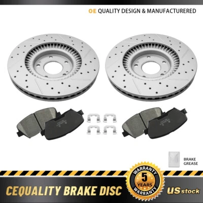 Front Drilled Brake Rotors + Ceramic Pads For Hyundai Santa Fe Sport Kia Sorento - Изображение 1 из 4