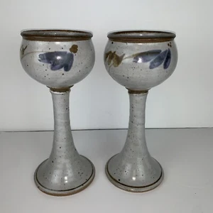 2 Vtg Giblets, Wine Glasses, Studio Pottery, Chalice - Picture 1 of 10
