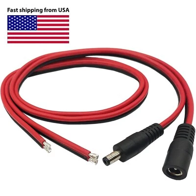 X20 Safe & Fast DC Power Pigtail Cable 12V 5A DC Connectors for Security Camera - Image 1 of 4