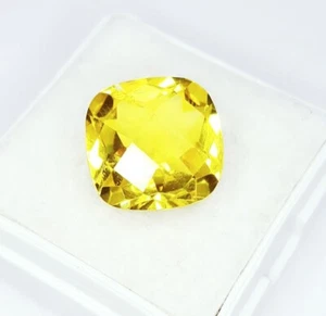 Cojín de piedras preciosas sueltas de zafiro amarillo natural calidad certificado 10 quilates gema G91 - Imagen 1 de 13