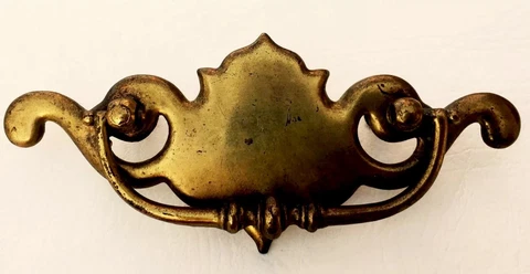 Brass Chippendale Antique Vintage Dresser Drawer Pull Handle Hardware 3 "centers Cover