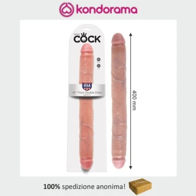 King Cock fallo realistico dildo doppio con doppia testa anale vaginale 40 cm - Immagine 1 di 4