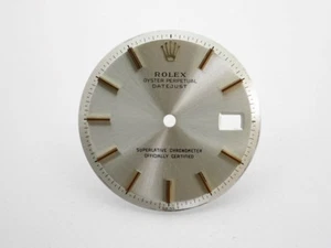 18k Gold Genuine Rolex Datejust Non Quick White Piepan Watch Dial Part 1601 - Picture 1 of 2